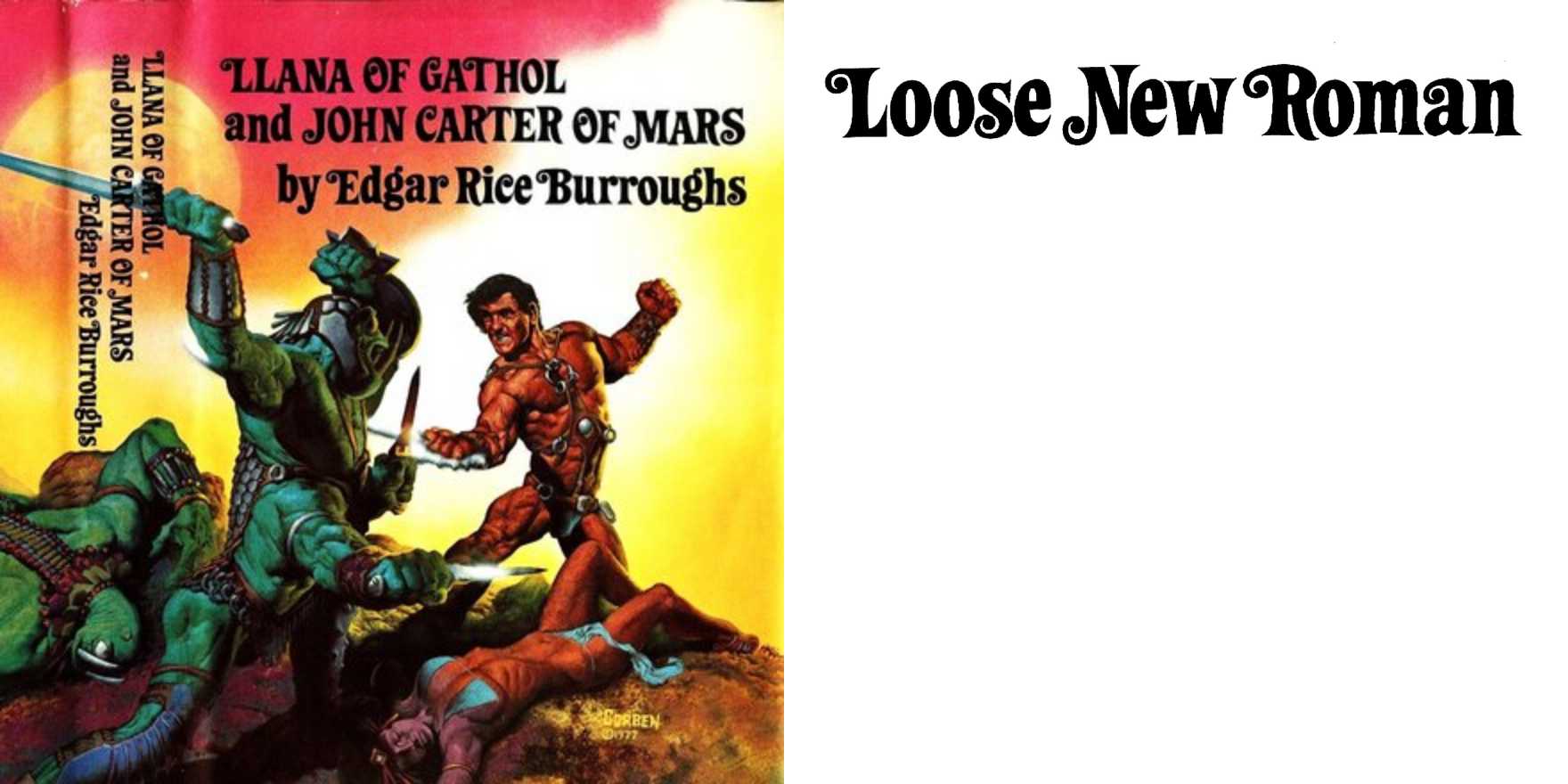 Llana of Gathol and John Carter of Mars by Edgar Rice Burroughs - Fonts ...