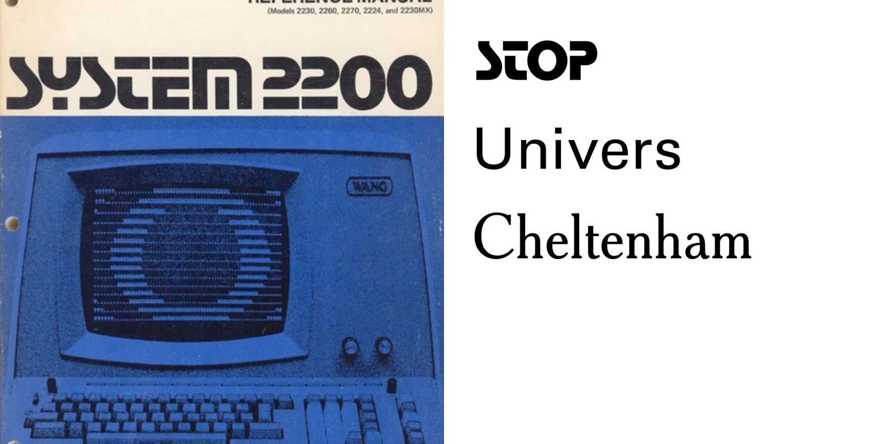 Wang System 2200 documentation and logo