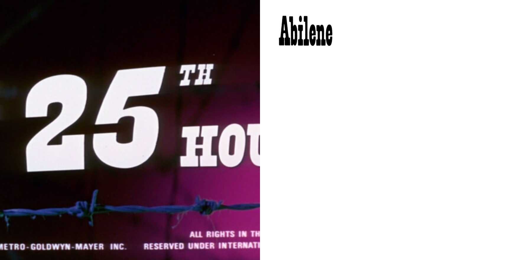 The 25th Hour (1967) title sequence - Fonts In Use