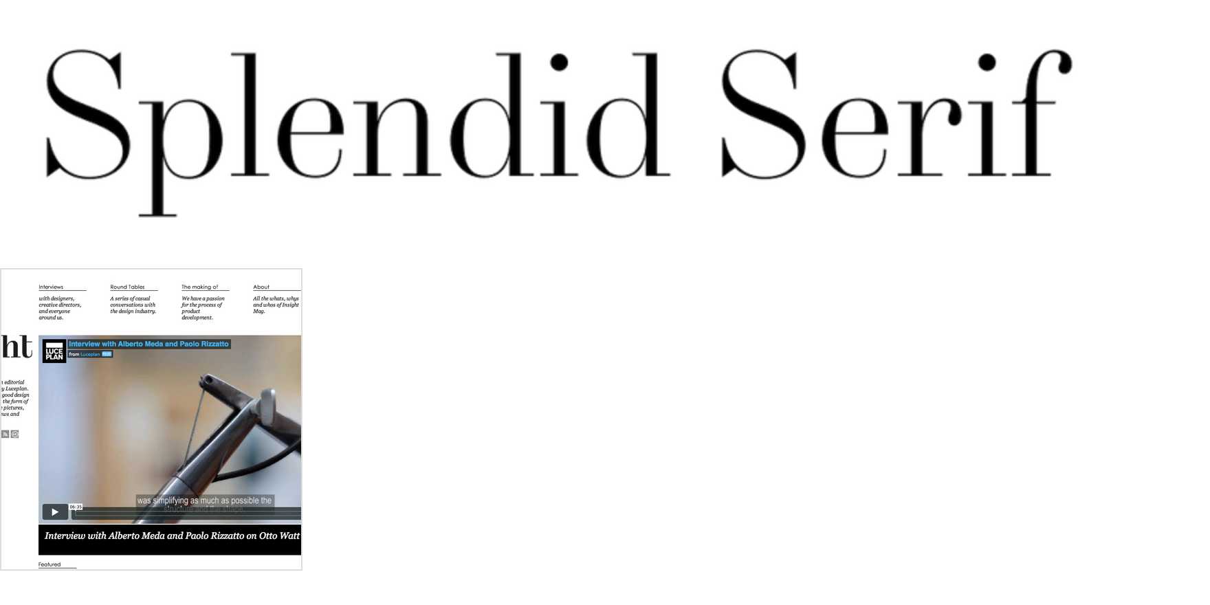 Splendid Serif in use - Fonts In Use