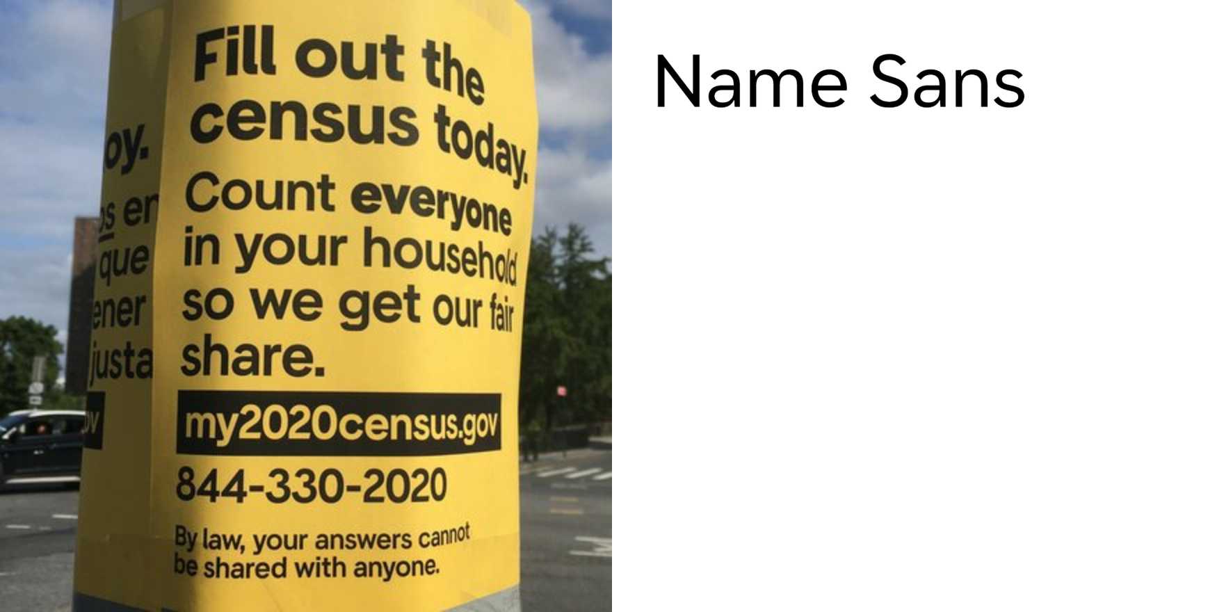 My 2020 census poster series - Fonts In Use