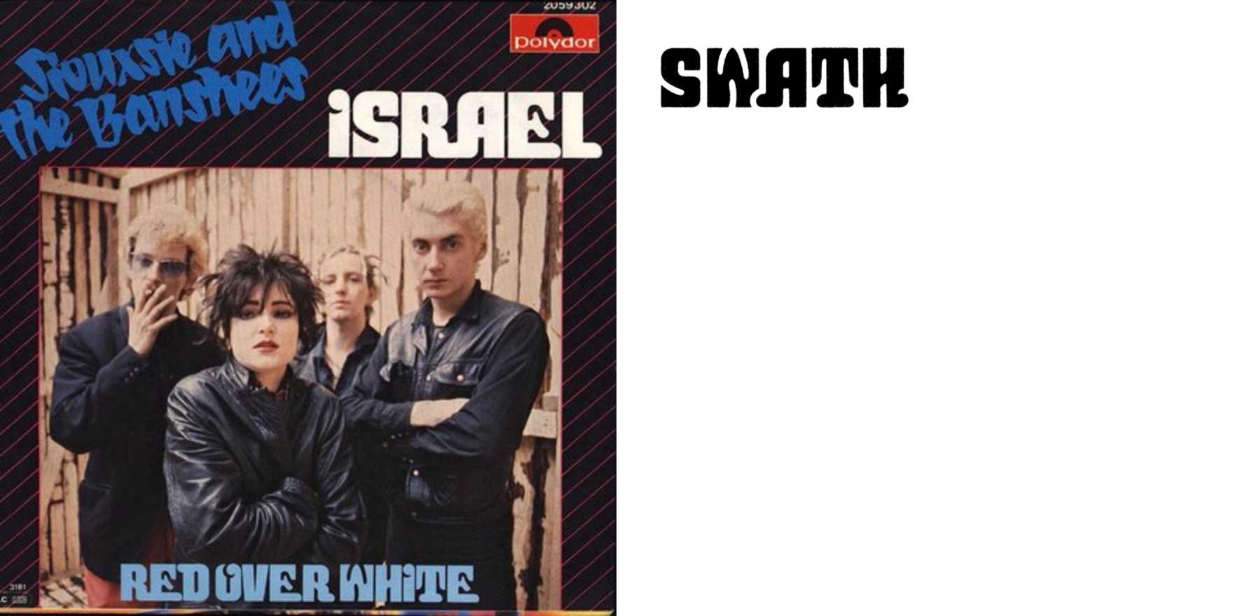 Siouxsie and the Banshees “Israel” / “Red over White” German single cover Fonts In Use