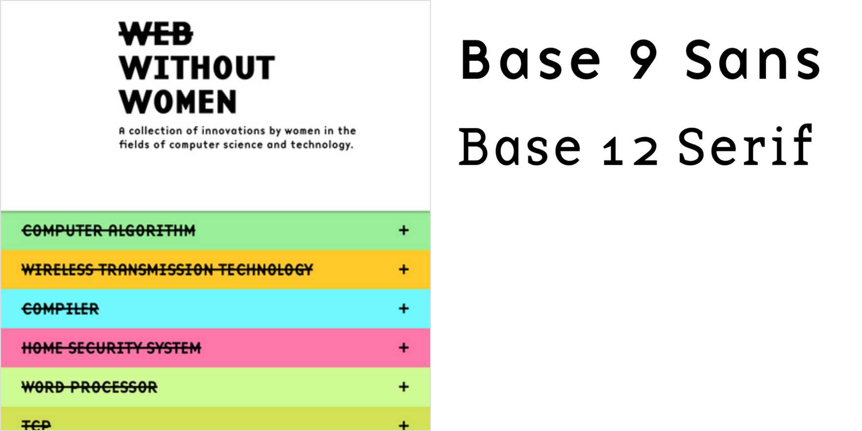 No Web Without Women website and posters - Fonts In Use