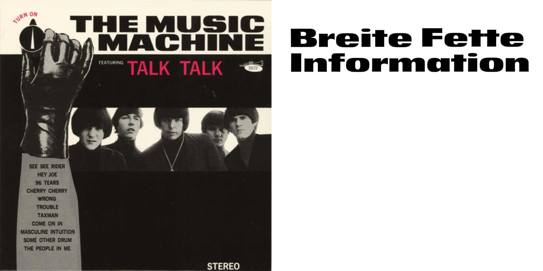 The Music Machine Turn On album art Fonts In Use