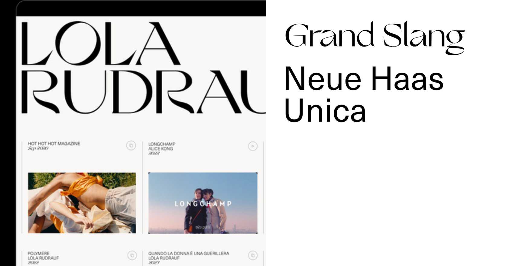 Lola Rudrauf website - Fonts In Use