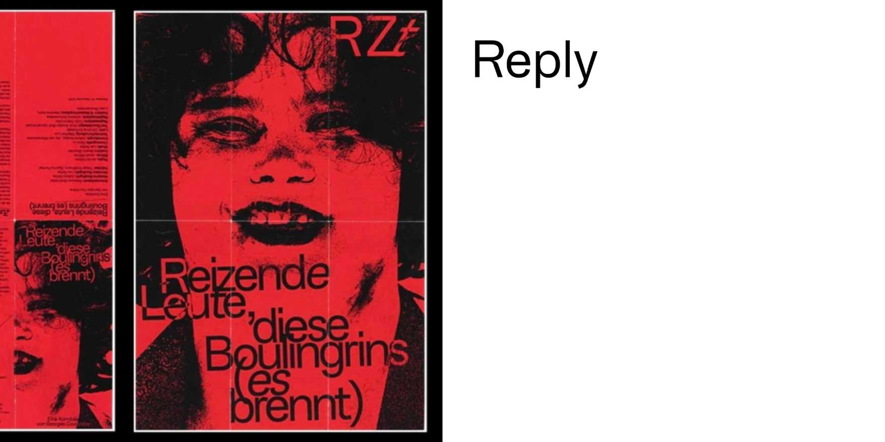 Reizende Leute, diese Boulingrins (es brennt) flyer, RambaZamba Theater