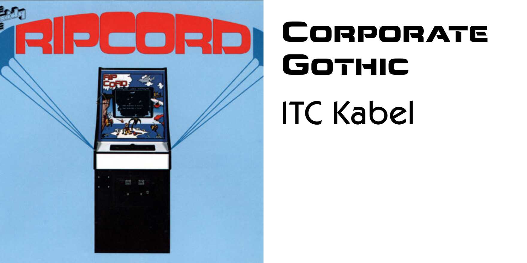 Rip Cord arcade flyer - Fonts In Use