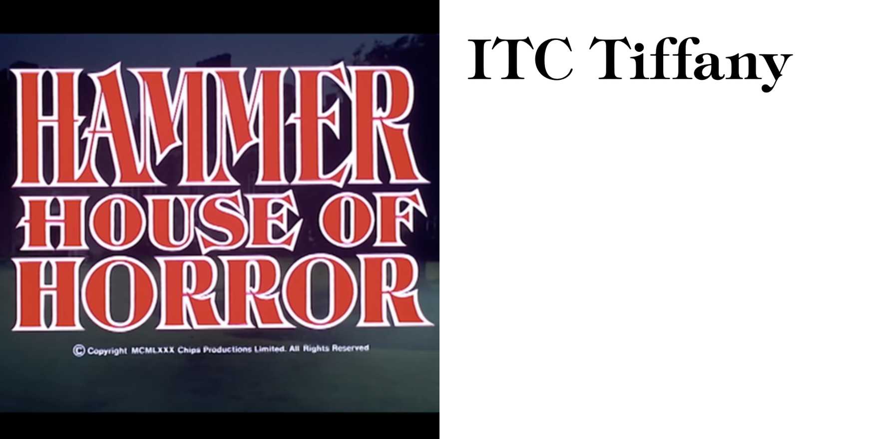 Hammer House of Horror (1980) titles - Fonts In Use, image size:1760x880