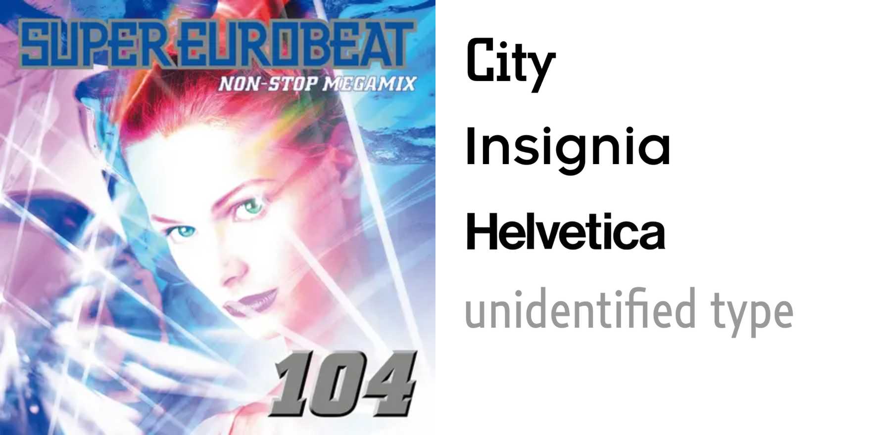 Super Eurobeat compilation covers (2000–2003) - Fonts In Use