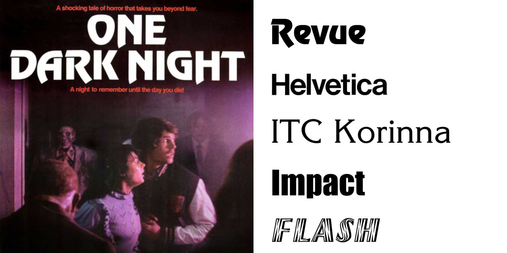 One Dark Night (1982) - Fonts In Use