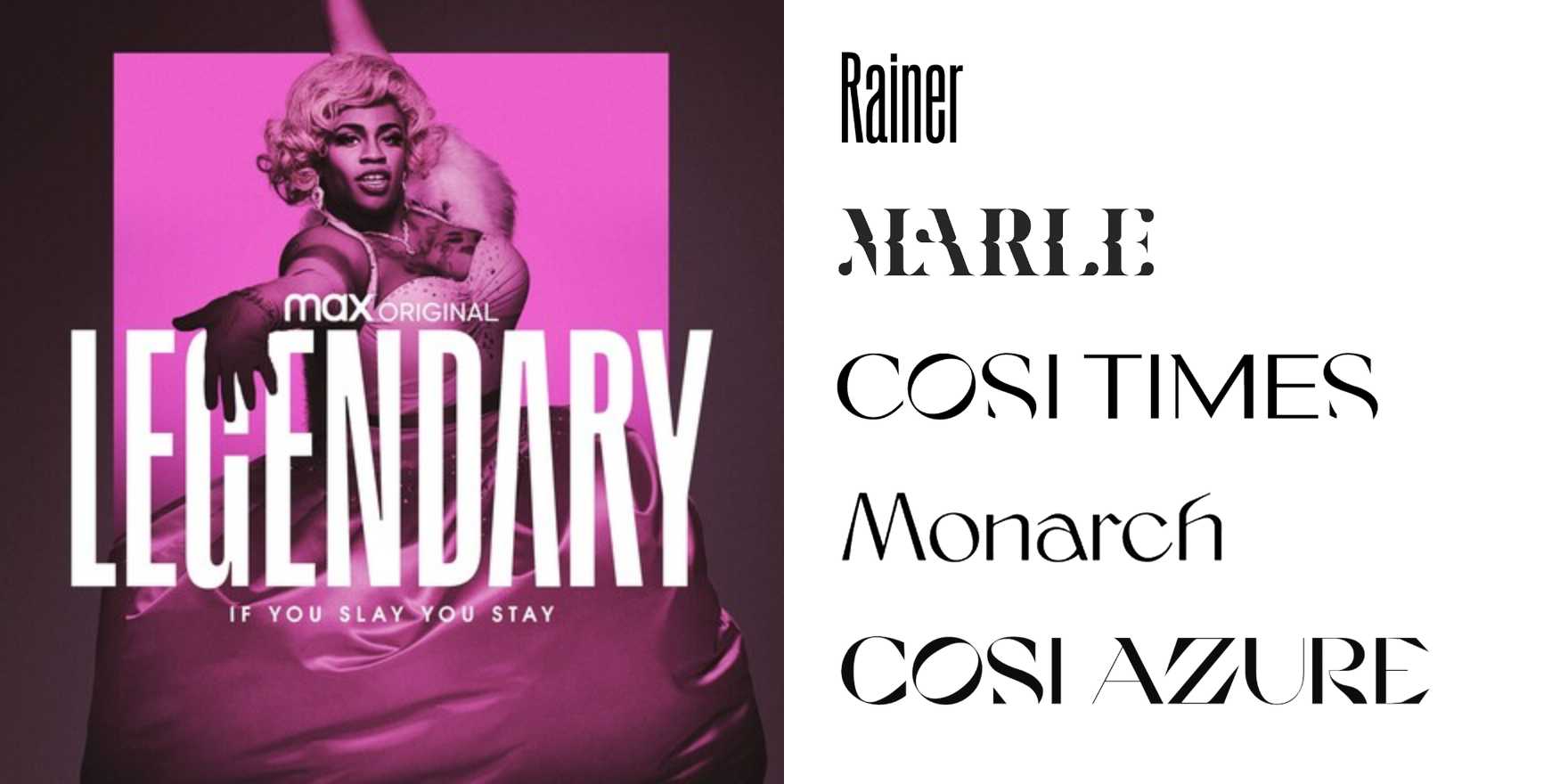 Legendary reality competition show (HBO Max, 2020) - Fonts In Use