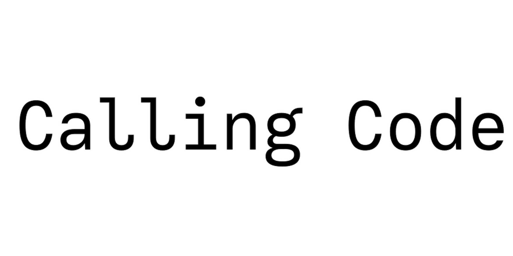 Calling Code in use - Fonts In Use