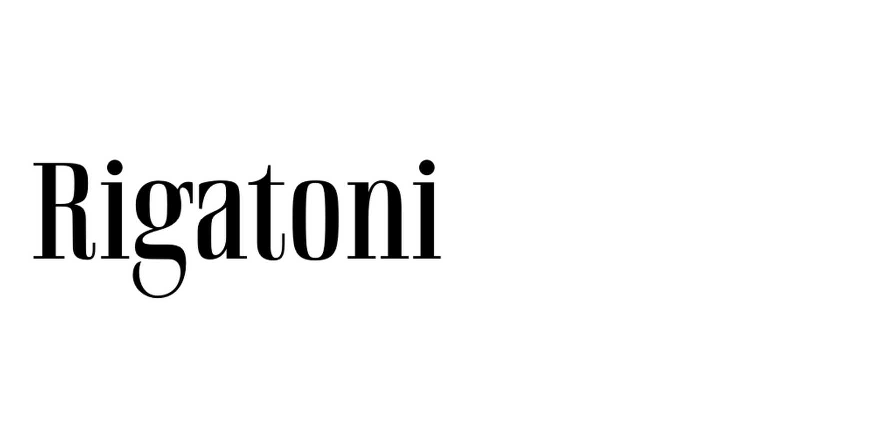 Rigatoni in use - Fonts In Use