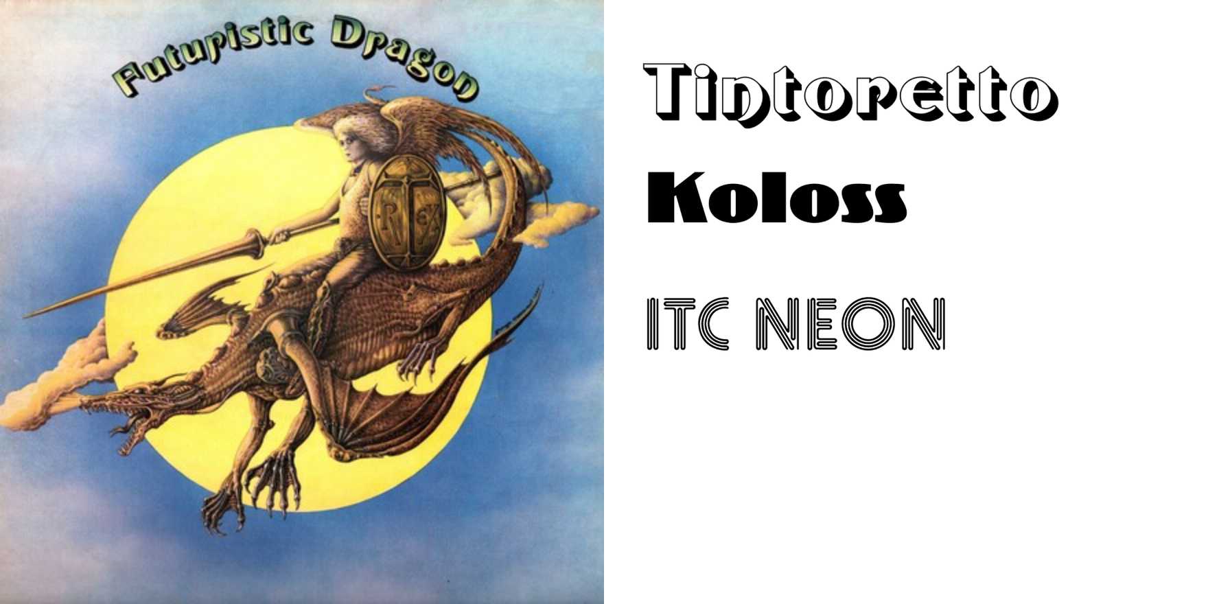 T. Rex – Futuristic Dragon album art and poster - Fonts In Use