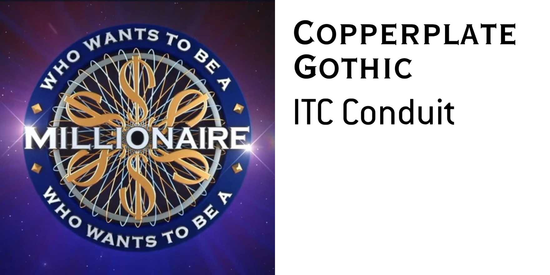 Who Wants to Be a Millionaire TV show Fonts In Use