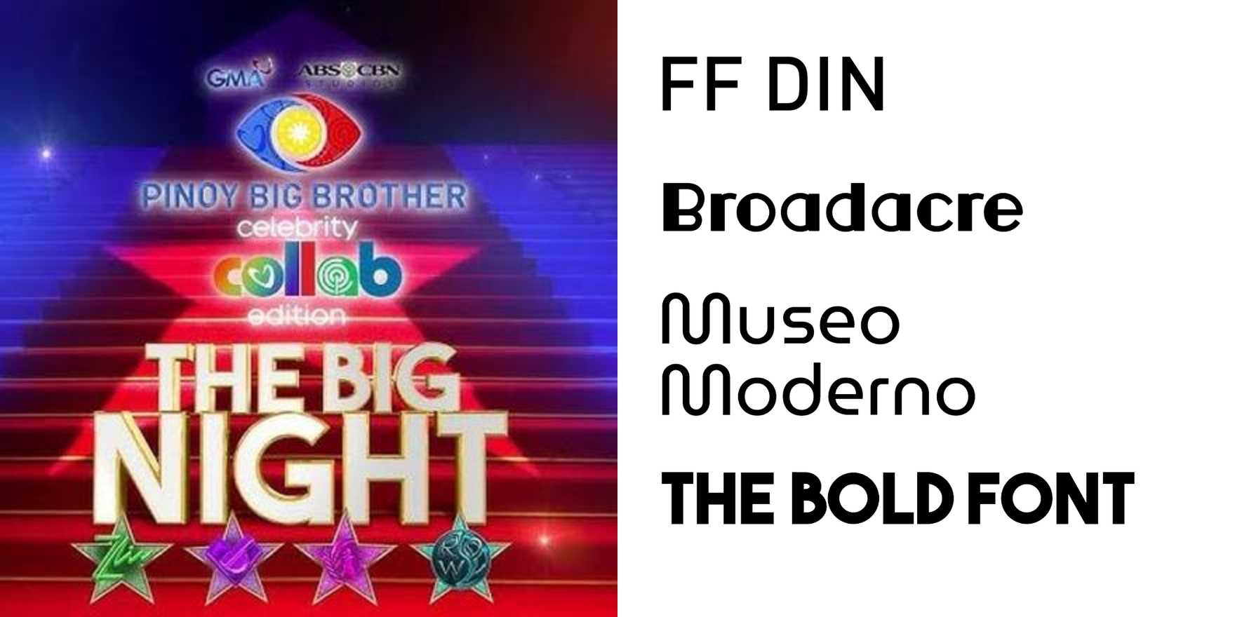 Pinoy Big Brother Celebrity Collab Edition - Fonts In Use, image size:1760x880