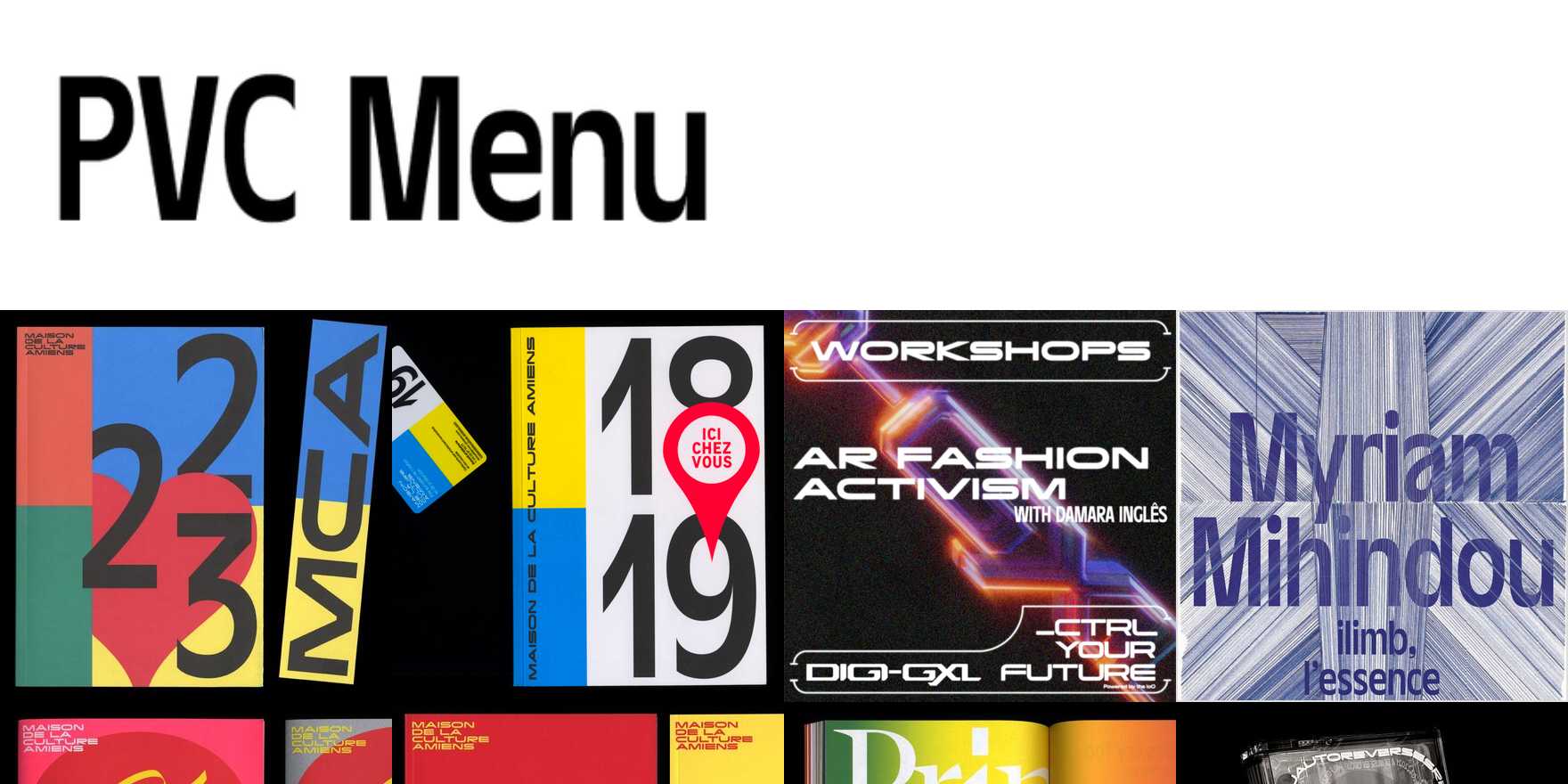 PVC Menu in use - Fonts In Use
