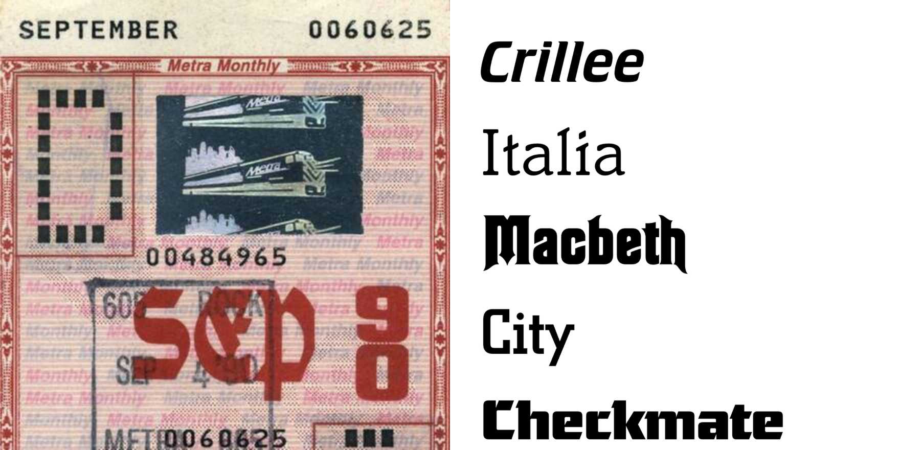 Metra tickets, 1990-1991