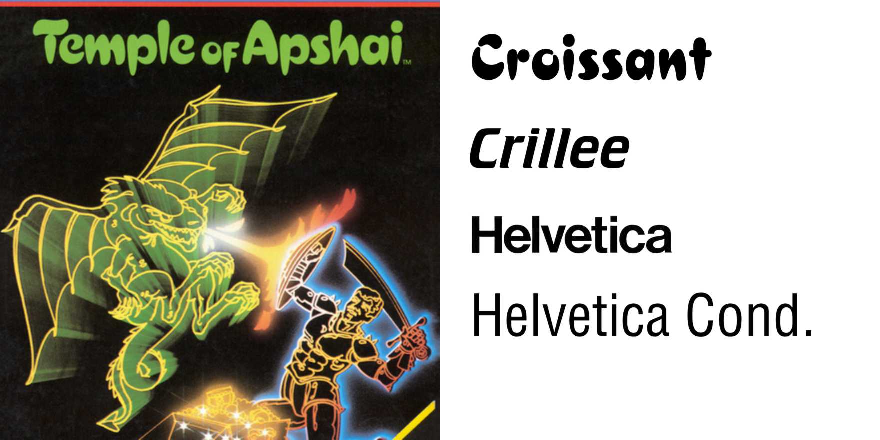 Temple of Apshai C64 box art - Fonts In Use