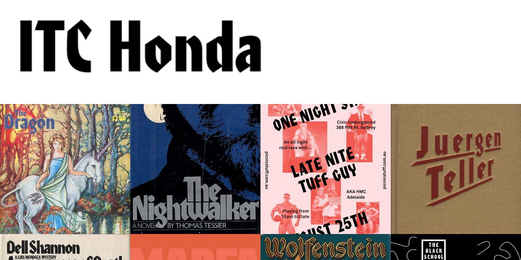 ITC Honda in use Fonts In Use